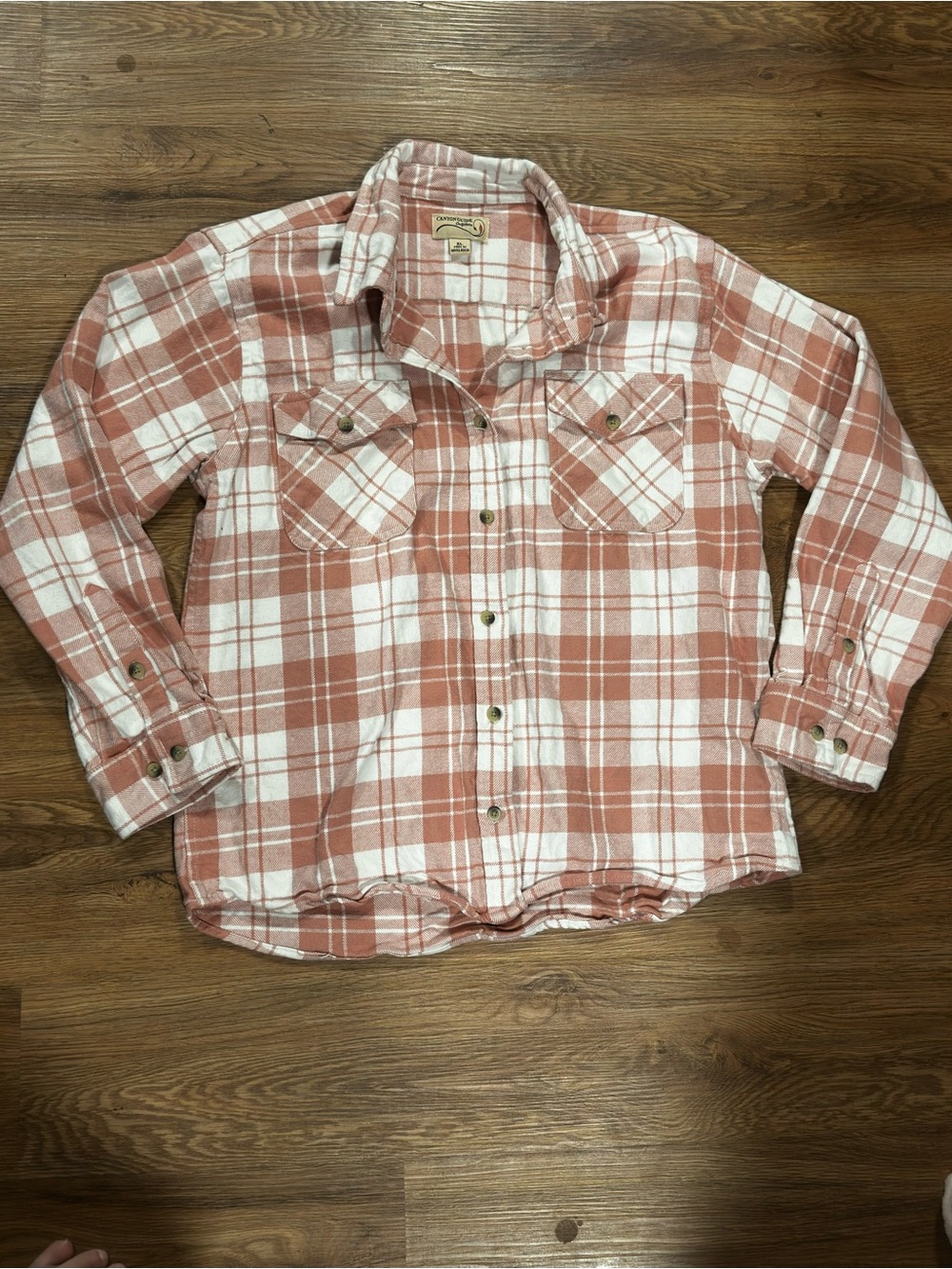 Casual Plaid Button-Down Shirt in Dusty Rose & White